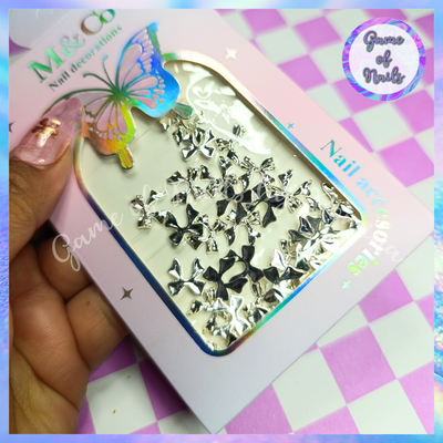 Moñitos metallic silver