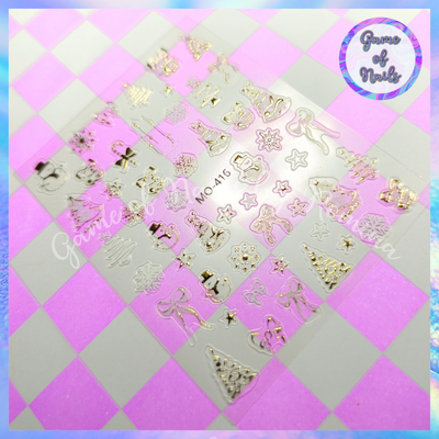 Sticker navidad white & golden