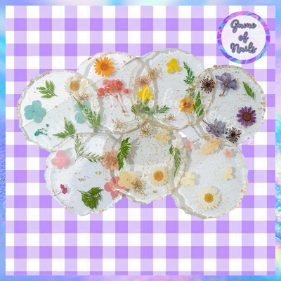 Paleta resina con flores