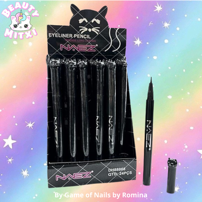 Delineador gatito en fibra negro Naez caja x 24 u