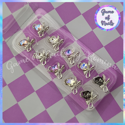 Aplique cristal con moño x 10u