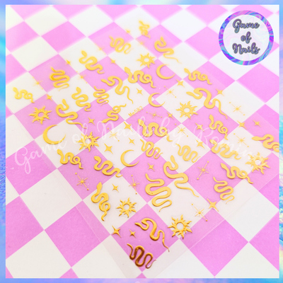 Stickers serpentina dorado