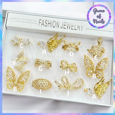 Anillo ajustable fantasía dorado x unidad