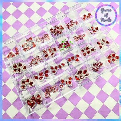 Caja apliques luxury rojos 120 unidades