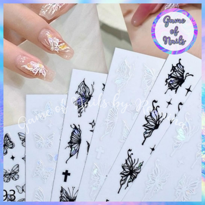 Sticker mariposas goth