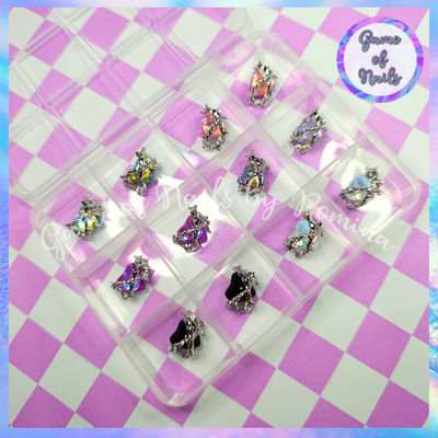 Mini box corazones goth x 12