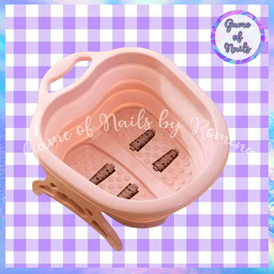 Tina para pies plegable con rodillos