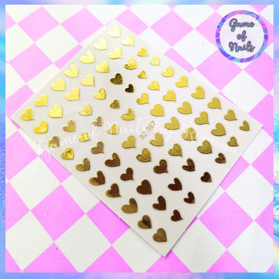 Stickers corazones dorados
