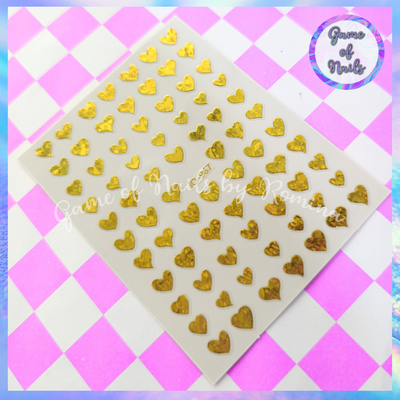Stickers corazones dorado holo