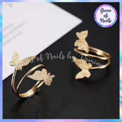 Anillo doble mariposa