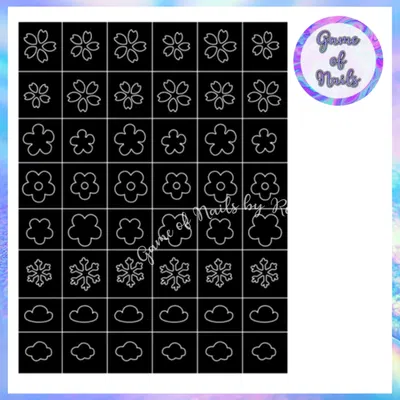 Stencil positivo/negativo para efecto aerografo nubes y flores