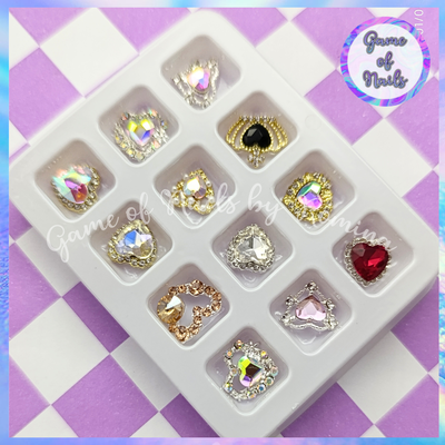 Apliques luxury corazones x 12