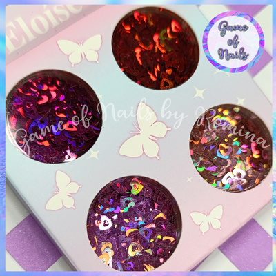 Corazones holo para encapsular x 4
