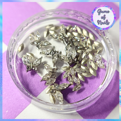 Mini apliques mariposa plata