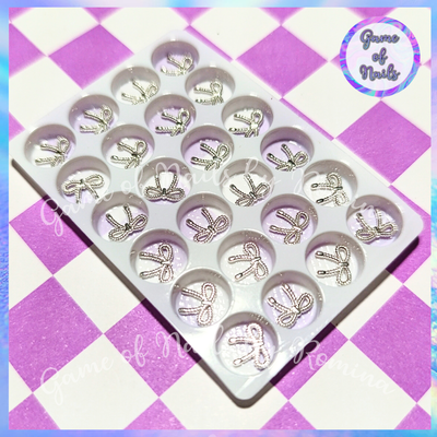 Mini moño metal x 24 plata