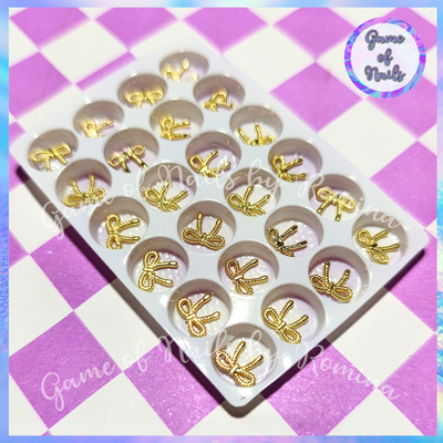 Mini moño metal x 24 dorado