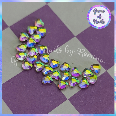 Mini Cristal corazon plata AB 3mm x 10u