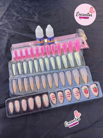 Kit de uñas + pegamento 