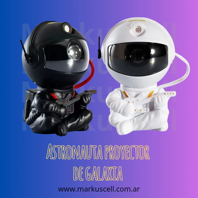 Mini Astronauta Sentado Proyector Galaxia Nebulosa Luz Led