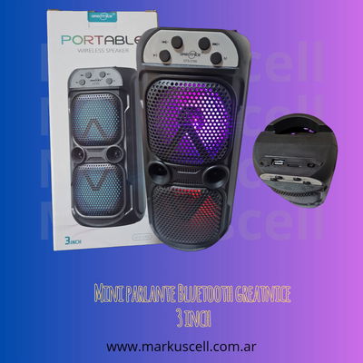 Mini parlante greatnice Bluetooth de 2 parlantes de 3 inch 