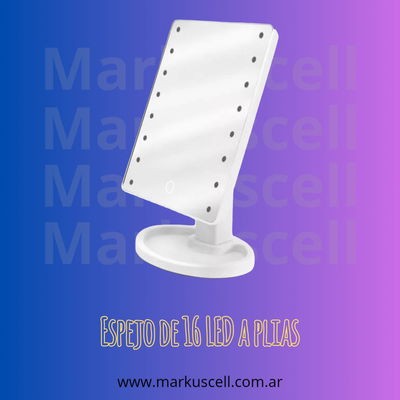 Espejo Maquillaje Tactil Luz 16 Led 3 Modos 