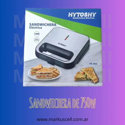 Sandwichera Electrica Sanguchera Hytoshy Color Plateado