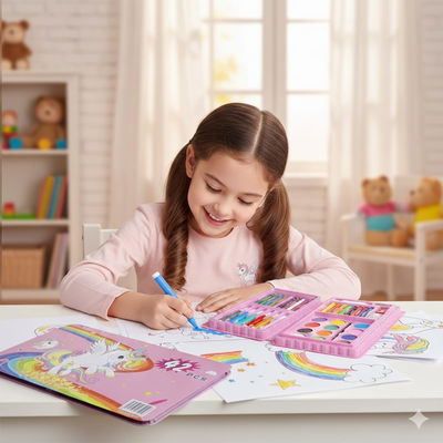 Set de Arte Infantil - Valija de 42 piezas con accesorios