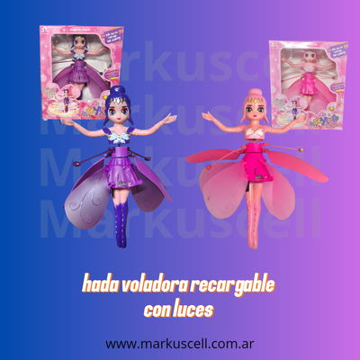 Hada voladora recargable con luces 