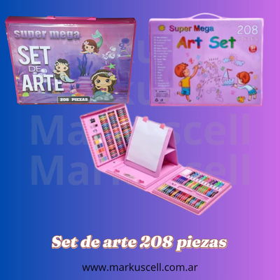 Set 208 Piezas Arte Infantil Dibujo Pintura Fibra Valija Profesional