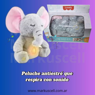 Peluche Relax Con Luz, Sonido Y Respiración Elefante 