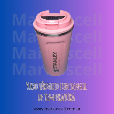 Vaso Termico Con Visor Sensor De Temperatura Cafe Frio Calor