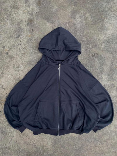 Zip Hoodie Boxy Gris