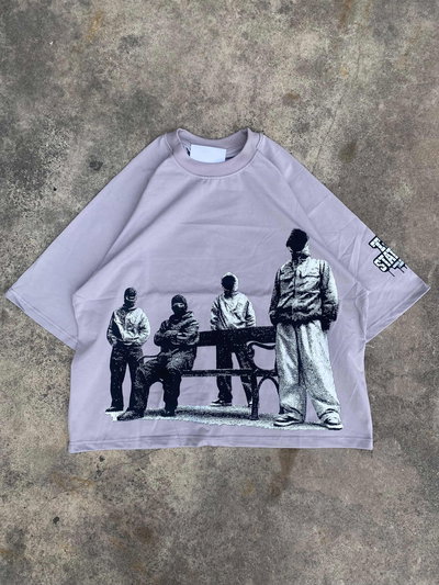  Boxy Fit "Stage" gris alto gramaje