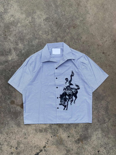 Camisa Boxy Fit "Horse-T" Celeste