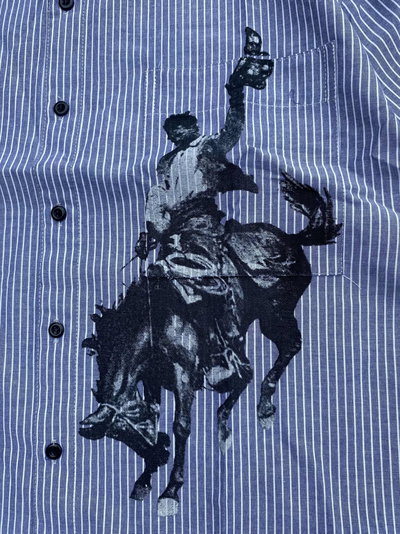 Camisa Boxy Fit "Horse-T" Azul