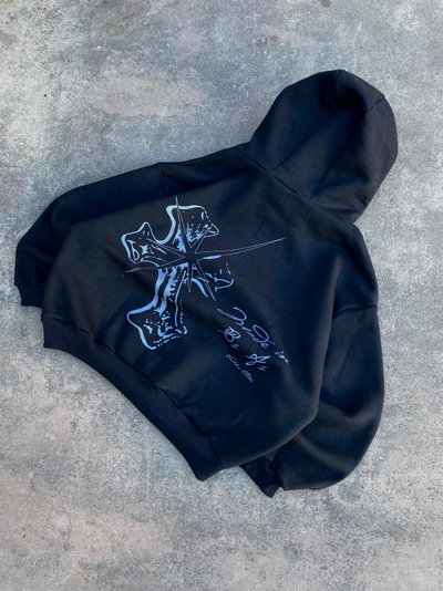 Hoodie Boxy "BS.AS" Black