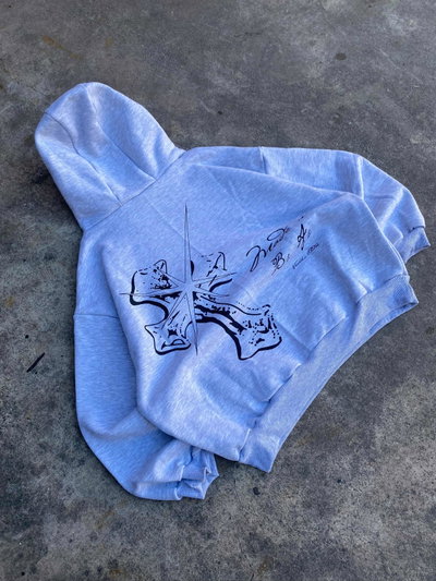Hoodie Boxy "BS.AS" Grey