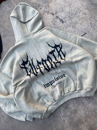 Buzo Boxy Fit "Euforta" Cemento