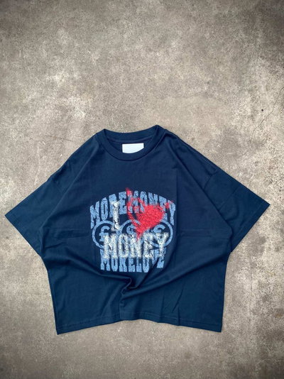 Remera Boxy "Money" Azul