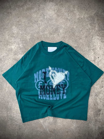 Remera Boxy "Money" Verde