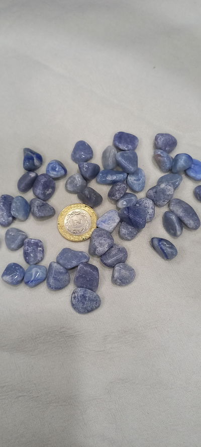 CUARZO AZUL ROLADO X 100 GRAMOS