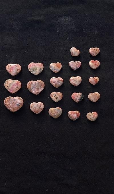 CORAZONES DE RODOCROSITA lote completo 20 piezas