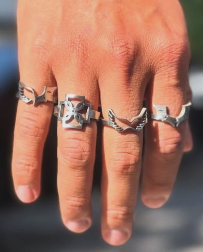 MEGA SET | Anillos x4 alas MD + Ameri + Angel + Diablo (Acero Quirurgico)