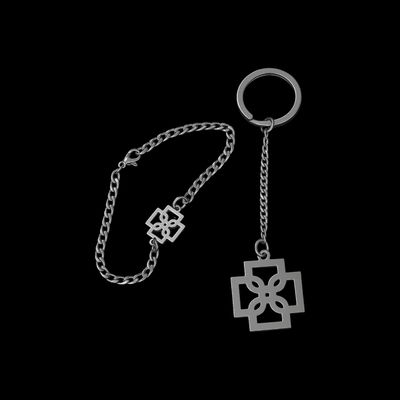 SET AMERI | Pulsera acero quirúrgico + llavero acero quirúrgico 