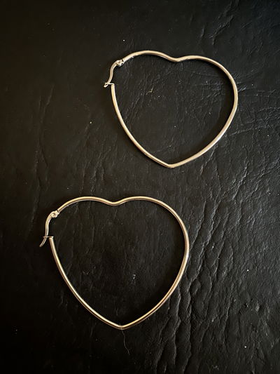 Aritos argolla Corazon XL (Acero quirúrgico)