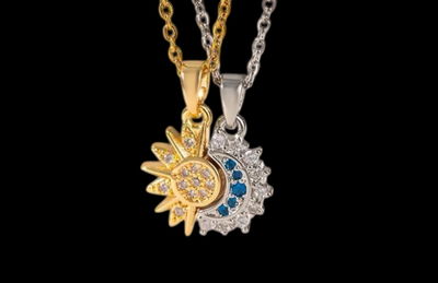 Collar para compartir Sol y Luna Duo Full Ice