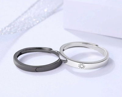 Set / par de anillos Sol y Luna duo