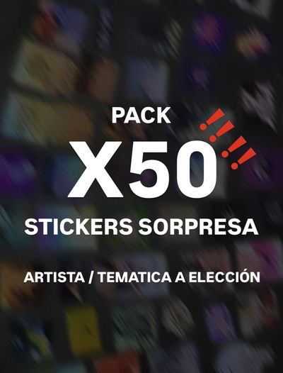 PACK x50 STICKERS SORPRESA HOLOGRAFICOS (Elegir artista)