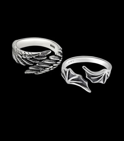Set anillos Angel y Diablo
