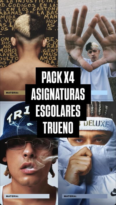 Pack x6 asignaturas caratulas TRUENO (surtidas)
